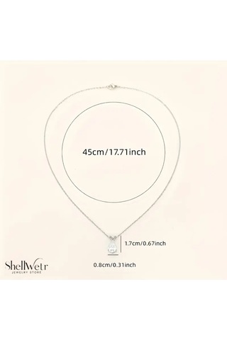 Ay Işığı Mozanit Taş 925 Ayar Gümüş Zincir Kadın Kolye Gümüş