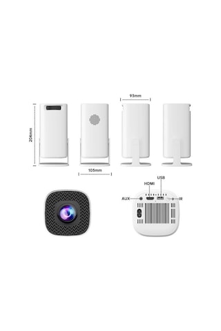 Torima P30 Max Mini Retro Video Konsolu Android Akıllı Projektör Beyaz