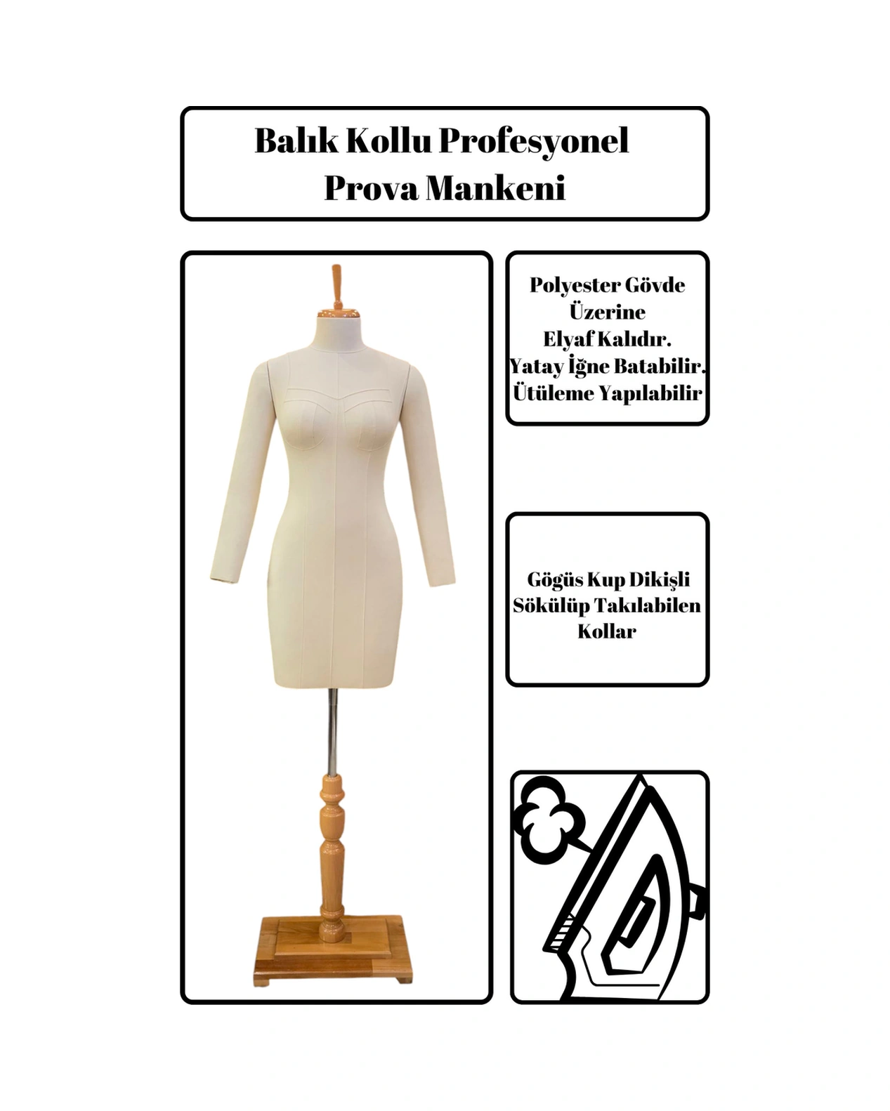 42 Beden Profesyonel Kollu Prova Mankeni Terzi Mankeni: Profesyonel Dikiş Deneyimi