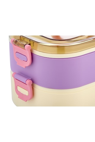 Yeni Nesil Sefer Tası Lunch Box Beslenme Kabı Saklama Kutusu Mor