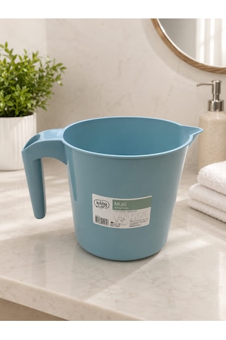 Yuvarlak Şeffaf Maşrapa 1,5 L Mavi