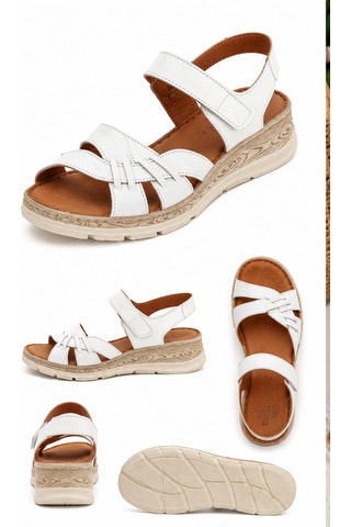N Napa Shoe Np.2642.beyaz.deri Sandalet