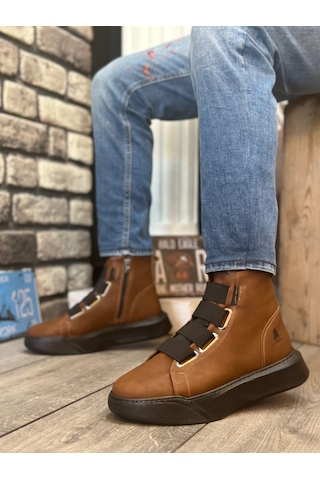 Ba0142 Bantlı Erkek Yüksek Taban Kahverengi Spor Bot Kahverengi
