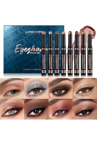 Folinda Langmannı 8 Renk Göz Farı Kalemi Seti: Mat, Su Geçirmez, Uzun Süreli, Kontur/highlighter İçin Çok Amaçlı Göz Makyajı