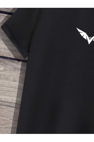 Altamira Unisex Siyah Kuş Baskılı Oversize Tshirt 001