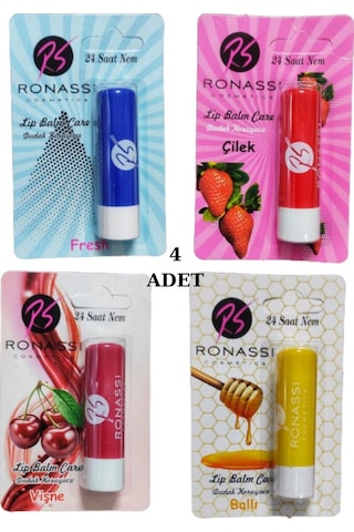 Rs Ronassi Dudak Koruyucu Ve Parlatıcısı Fresh Çilek Vişne Ve Ballı 4 Lü Set 00