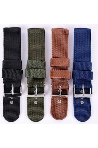 Kumaş Tekstil Perlon 24Mm Saat Kordonu Lacivert Saat Kayışı Kolça