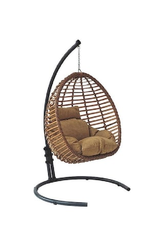 Rattan Tekli Salıncak Bej