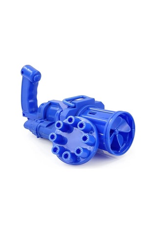 Mavi Çoklu Köpük Atan Köpük Tabancası Blue Bubbles Gun Bandırmalı Pilli Baloncuk Tabancası 20x7 Cm