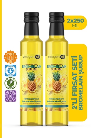 Collagen Life Bromelain Ananas İçeren Detox Şurubu 2'li