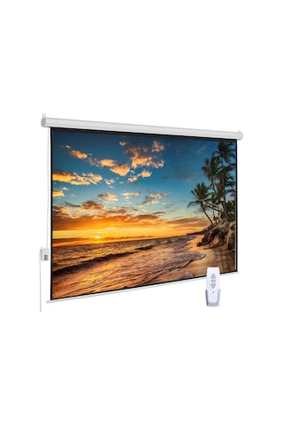 Dualtech 300x225 150" Motorlu Kumandalı Projeksiyon Perdesi 4k Ultra Hd Sinema Perdesi
