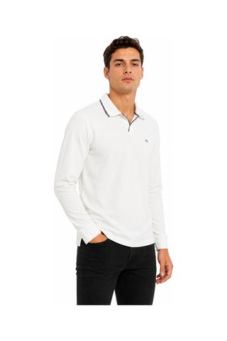 Advante Erkek Mevsimlik Spor Polo V Yaka Sweatshırt Bgl-st05469 Ekru
