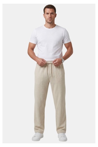 Deep Sea Deepsea Bej Baggy Style Likralı Lastikli İpli Erkek Spor Pantolon 2600262