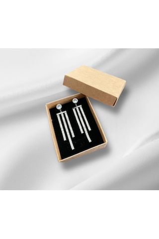 Çelik Sallantılı Gümüş Renk Küpe