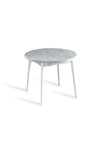 Q90 Beyaz Yuvarlak Sabit Masa