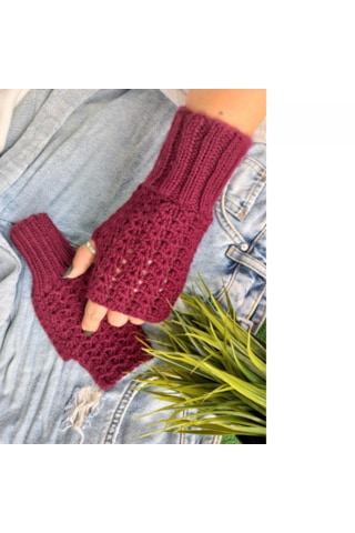 Zeynclub Trendy Bordo Parmaksız Eldiven Bordo