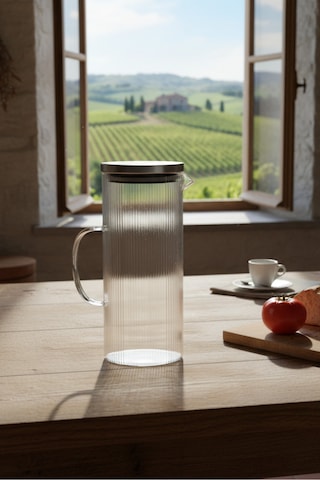 Perotti Bodrum 1200 Ml Borosilikat Cam Sürahi Buzdolabı Sürahisi Seffaf