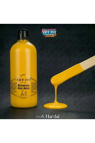 Multisurfaces Hibrit Akrilik Boyalar - 006 Hardal Ahşap, Taş Tozu, Hobi, Dıy