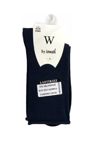 By Jawalli Lastiksiz Diyabet Pamuklu Kadın Çorabı - LACİVERT Lacivert