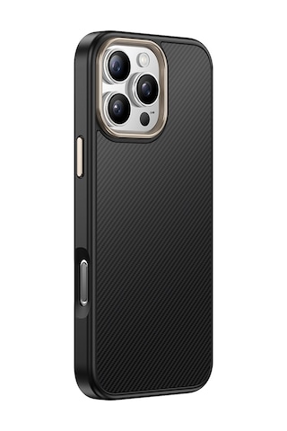 Nourthkiingdom Apple Uyumlu iPhone 16 Pro Kılıf M-safe Şarj Özellikli Karbon Fiber Görünümlü Nrtk Antina Kapak - Gri Gri