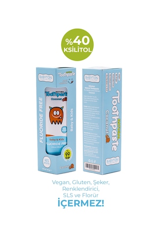 Babyton Doğal Hindistan Cevizi Diş Macunu Florürsüz 50 G