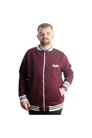 Mode Xl Büyük Beden Erkek Kolej Mont Süper 22614 Mürdüm Mürdüm