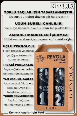 Revola Expert Kristal A Plus Saç Düzleştirici 2'li Set 2x250 Ml