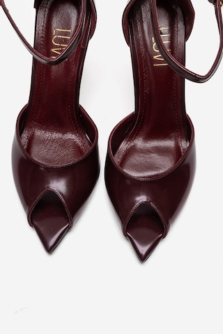 Luvishoes Dona Bordo Cilt Kadın İnce Topuklu Ayakkabı