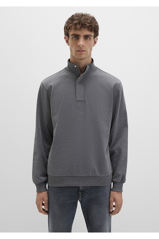 Mavi - Düğme Detaylı Dik Yaka Gri Sweatshirt 0s10472-80018 Gri