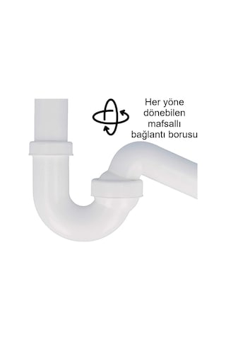 Dallmer Koku Önleyici Lavabo Ve Evye Sifonu 100/0 Kolay Uygulanır Mafsallı 50'lik Çıkış Borulu