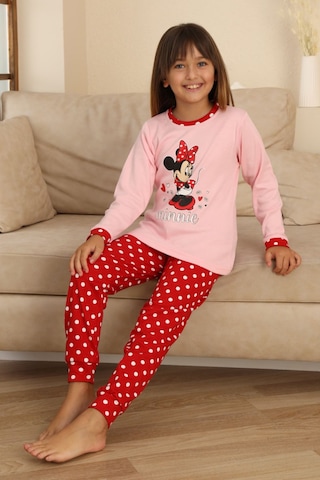 Miniğimin Cicileri Mnn Puantiye Baskılı Kız Çocuk Pijama Takı... Pembe