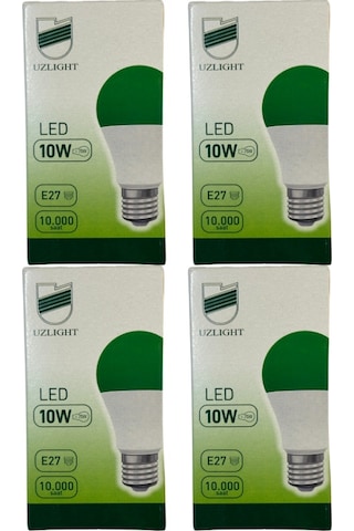 Uzlight 10w 75w 8200k Yeşil Işık E27 Duylu Led Ampul 4 Adet