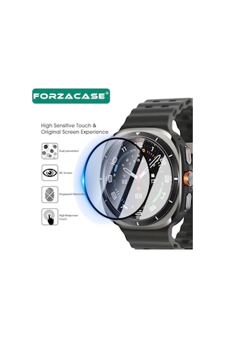 Forzacase Samsung Galaxy Watch 7 Ultra Uyumlu Çerçeveli Tam Kaplayan 3d Pet Ekran Koruyucu Film Fc016 Şeffaf