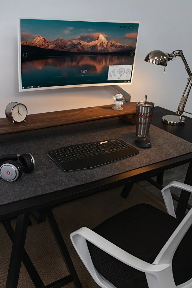 Keçe Çalışma Masası Düzenleme Ve Oyuncu Mouse Pedi Masa Üstü Düzenleyici 40x90 -