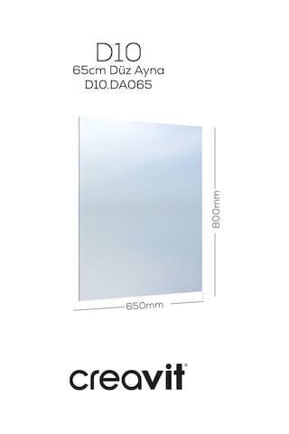D10 65 Cm Düz Ayna Beyaz