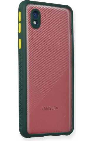 Samsung Galaxy Uyumlu A01 Core Kılıf Miami Şeffaf Silikon - Koyu Yeşil Çok Renkli