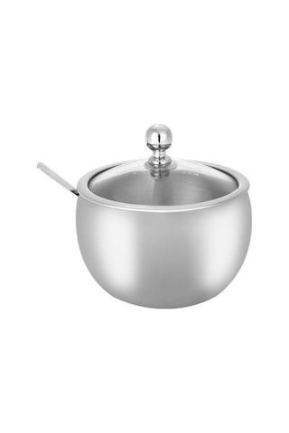 Paslanmaz Çelik Şeker Kase Baharat Kavanoz Çeşni Pot Spice Konteyner Kapak Kaşık Mutfak Aletleri Gadgets Canlı Cuet Şeker & Amp Amp Krema Tencere 3 Kaşık Klipsli