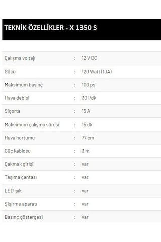 Karona Italy - Çakmaklı Mini Kompresör - X1350s