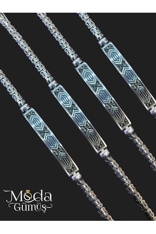Modagümüşevi Margazit Taşlı Gümüş Erkek Kral Bileklik