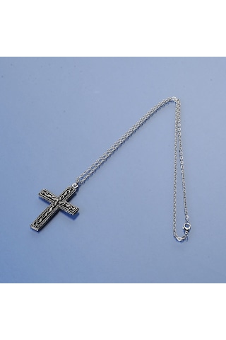 Vintage Büyük Haç Işareti Erkek Kolye Takı Aksesuar K24 T5