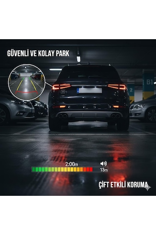 Space Araç Kamerası 4.3 İnç Aynaya Geçmeli Park Sensörlü Geri Görüş Kamerası