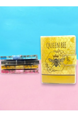 Queen Bee A7 Not Defteri , Çıt Çıtlı Cep Defteri - Sarı