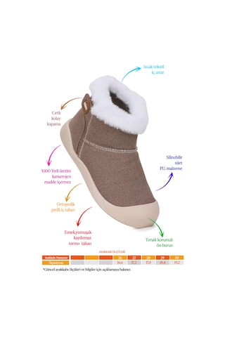 Kiko Kids Liplan Cırtlı Termo Taban Kız Çocuk Bot Ayakkabı Kum