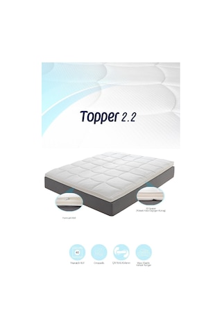 Topper 2.2 - Adaptif Visco Yatak Pedi - Memory Foam - Exclusive Extra Dolgun Kılıflı