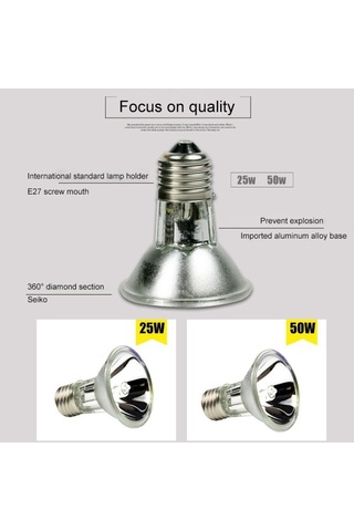 Nomo Sürüngen Büyük Uvb3.0 Basking Isıtma Lambası Kaplumbağa Tankı Güneş Enerjili Isıtma Lambası, Özellikler: 25w