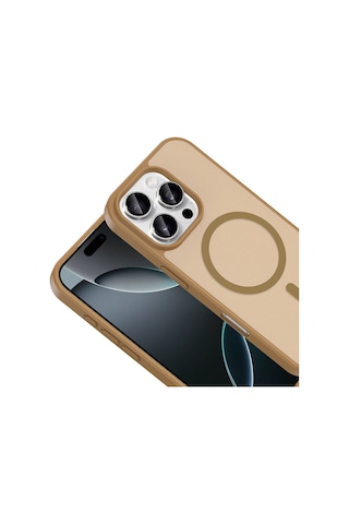 Ardemix Apple iPhone Uyumlu 16 Pro Max Kılıf M-safe Şarj Özellikli Zore Babet Kapak - Gri