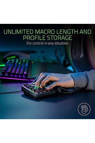 Razer Tartarus Pro - Oyun Tuş Takımı - Analog-optik Düğmelere Ve Hızlı Ateş Moduna Sahip Oyun Kumandası 32 Programlanabilir Düğme, Özelleştirilebilir Tetik Noktası, 8 Profil Siyah