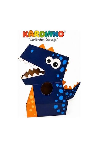 Kardinno Dino Coco Eğitici Oyuncak Karton Giyilebilir Çocuk Kostümü Etkinlik Parti Kostümü Mavi