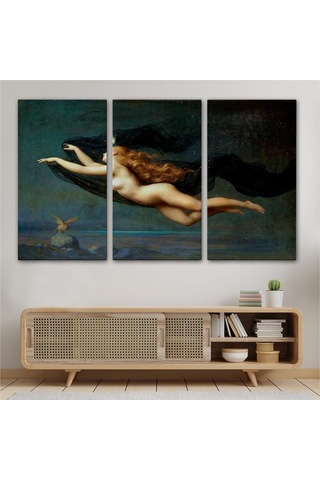 Es10 La Nuit by Auguste Raynaud Kanvas Duvar Sanatı Tablo, Klasik Sanat-5406 (150 x 255)