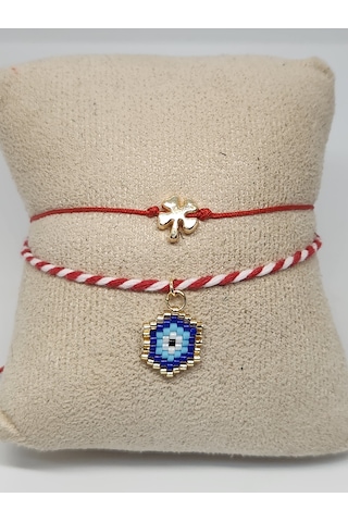 Harmel Jewelry Miyuki Marteniçka Bileklik Kırmızı - Beyaz